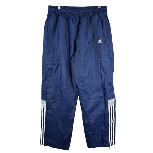 adidas Other - Adidas Track Windbreaker Pants Mens M Blue 3-Stripe Mesh Lined Zipper Hem Jogger
